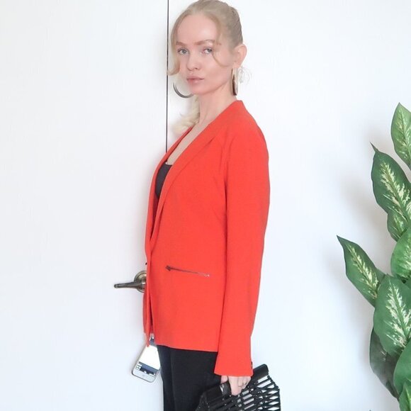 Trouve Size Medium Red Zip Pocket  Single-breasted Career Work Blazer / Jacket - Picture 3 of 12